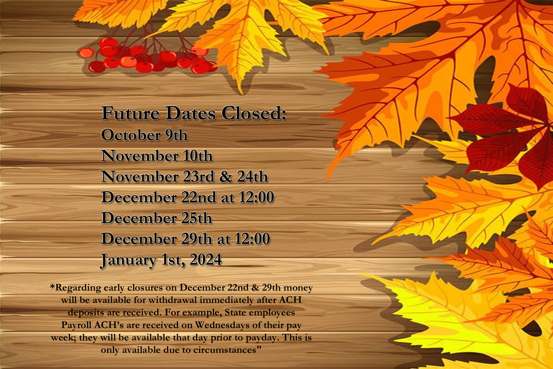 Holiday Closing